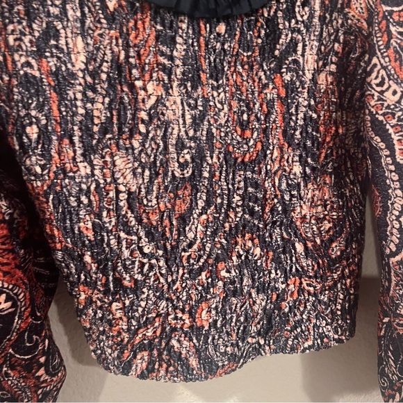 Free People medium blue rust velvet renaissance style puff sleeve blouse medium - Picture 8 of 13